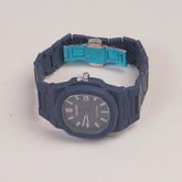 Mens Light Weight Watch With Fibre Material  Strap Blue